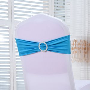 Chaise de chaise en spandex avec boucles rondes pour tous les groupes de mariage lycra stretch lip noix de mariage hôtel hôtel décoration