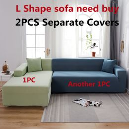 Spandex Corner Sofa Covers for Living Room Elastische Spandex Bank Cover Stretch Slipcovers L Vormafstand Nood moet kopen 2 stks bankkap