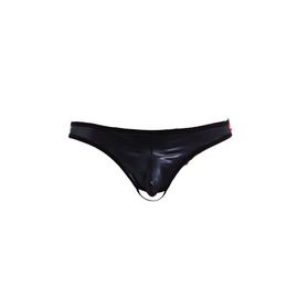 Spandex Hommes Sexy Strings G String Jockstrap Sous-vêtements Gay Noir Faux Cuir Fesses Ouvertes Unedrpants Crotchless Sissy Culottes Thongs239s