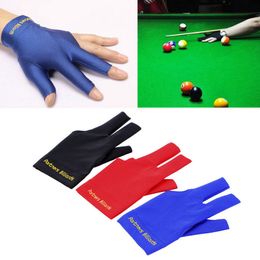 Spandex Snooker Billard Queue Gant Piscine Main Gauche Ouverte Trois Doigts Accessoire livraison gratuite