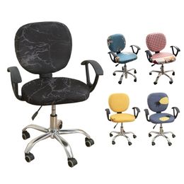 Spandex Split Seat Cover Anti-poussière Fauteuil Bureau Universal Computer Chair Lifting Rotating Back 211116