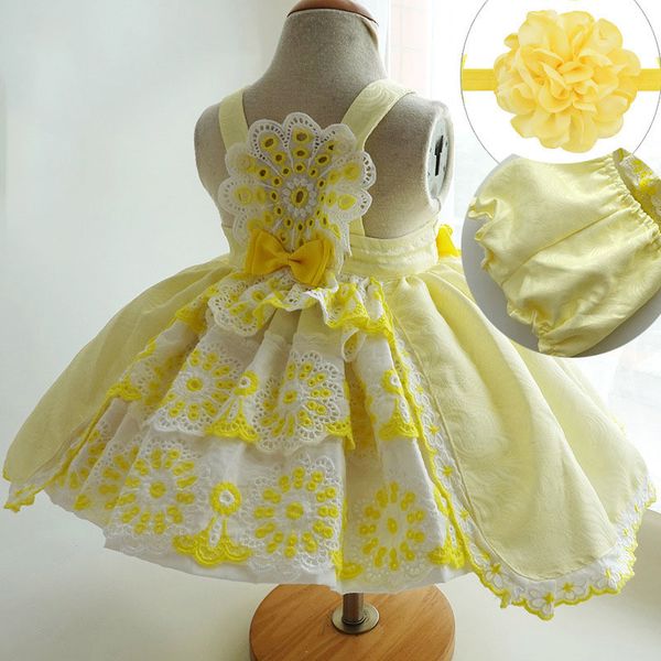 Espagnol Bébé Robe Filles Lolita Princesse Vestidos Enfants Anniversaire Eid Fête De Pâques Robe De Bal Enfants Dentelle Espagne Boutique Dreeses 210303