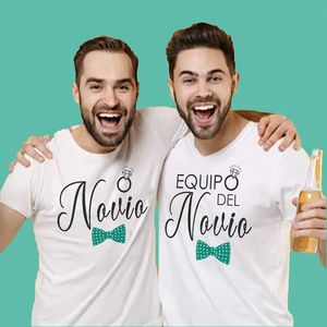 Espagnol Bachelor Party T-shirts Evg Man Team Future Groom Tees Boyfriend Single Adieu Groomsman Man Tops T-shirt de mariage 240329