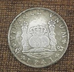 Double colonne espagnole 1741 Copper argent en cuivre antique Diamètre de monnaie en argent étranger 38 mm4105302