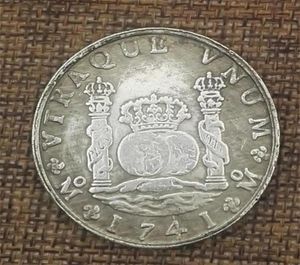 Double colonne espagnole 1741 Copper argent en cuivre antique Diamètre de pièce de monnaie en argent étranger 38mm3024758