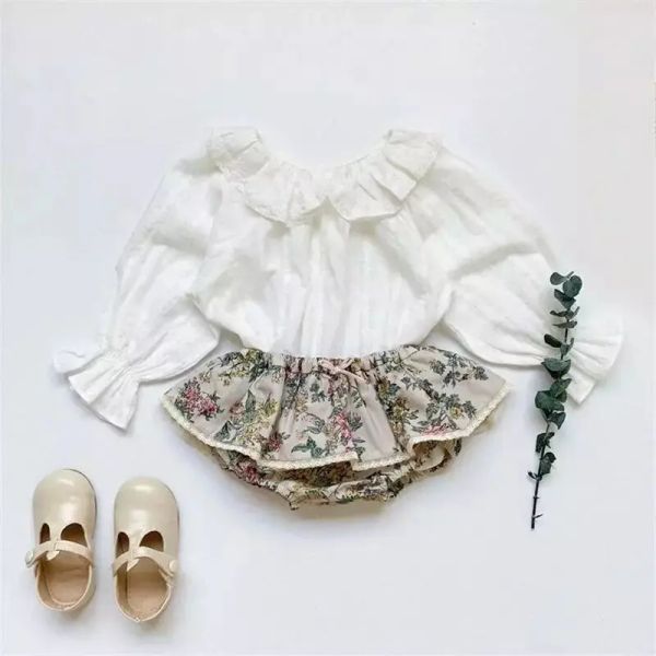 Lace Floral Floral Baby Girls STRAP ROMPER