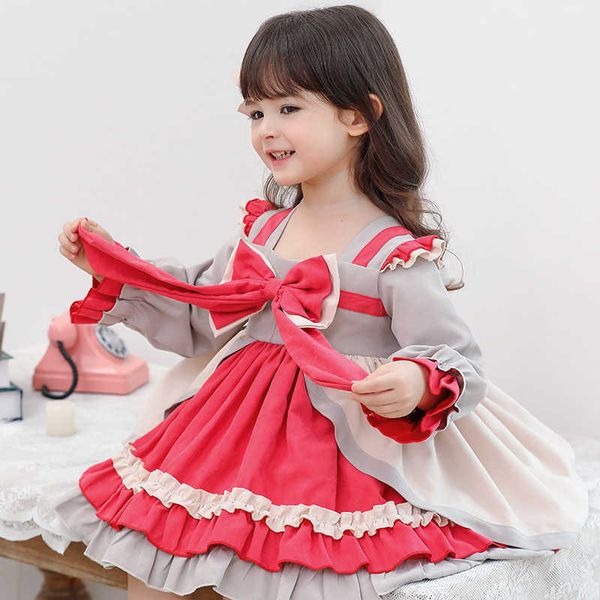 Vestido de niña española bebé Inglaterra Turquía Lolita vestido de baile niños Vintage princesa vestidos para fiesta de cumpleaños ropa 210615