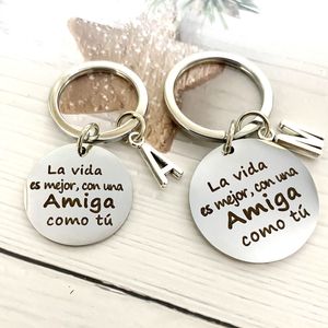 Spaanse vriendin Keychain beste vriend geschenk, vriendschapsleutelhanger, verjaardagscadeau
