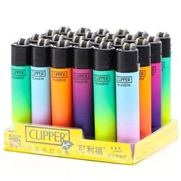 Clipper original español sin gas más ligero con patrón de personalidad recargable sin gas Ligero 8 piezas Set de fumar en caja Regalo