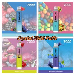 Emballage espagnol Imini Crystal 7000 9000 Puffs Vape Pen Disposable Préfaisé Dispositif Cherry Ice Flavour 7K E Cigarettes RM Tornado Puff 7000 9000 10K BARS PASSELANS