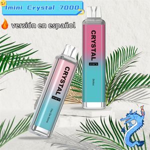 Emballage espagnol imini Crystal 7000 Puff 9000 Puffs en gros Disposable OEM Cigarette électronique AVALIABLE 20mg Crystal Vapes clignotant l'Espagne Vape en Colombie