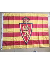 Spanish Real Zaragoza Flags bannières nationales suspendues volant de haute qualité Polyester Polyester Outdoor Utilisation intérieure Drop S8807845