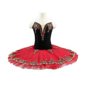 Ballet tutu professionnel rouge noir espagnol pour les filles pratiquent des costumes de ballet adultes tutu de ballet rouge Don Quxote249v