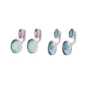 Espagnol Unode50 Original Fashion Stud Boucles d'oreilles Argent Couleur Rond et Ovale Multicolore Crysta Boucles d'Oreilles Pour Femmes UNO de 50 Plaqué Bijoux Usine En Gros