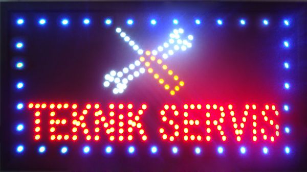 Mots espagnols personnalisés LED TEKNIK SERVIS signe néons taille semi-extérieure 48cm * 25cm livraison gratuite