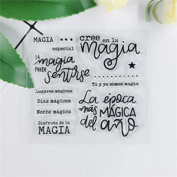 Palabras de español Semana transparente Clear Stamps Sello de silicona para la tarjeta de álbum de fotos de álbumes de recortes de bricolaje de bricolaje