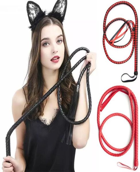 Fessée 210CM fouet de bondage en cuir avec poignée d'épée cils fétiche fouet cheval adulte BDSM esclave pour couples femmes 2107227747671