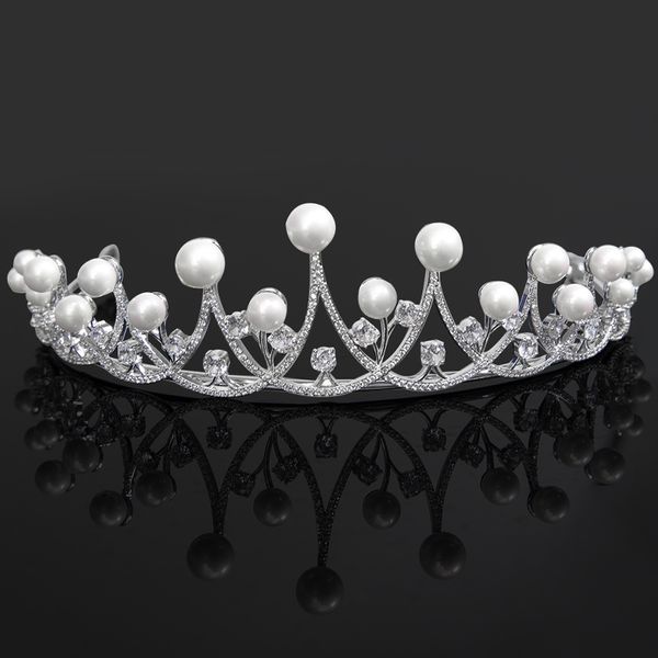 Étincelles filles perle diadème accessoires de cheveux de mariée pour mariage reine diadèmes et couronnes gâteau Topper bijoux cadeau d'anniversaire