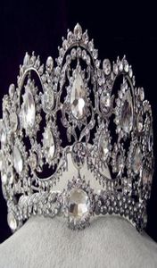 Sparkle kralen kristallen bruiloft kronen nieuwe bruids kristal sluier tiara kroon hoofdband haaraccessoires partij bruiloft tiara HT1339804278