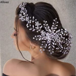 Sparkle Crystals Rhinestones Nupcial Headpieces Hairband Tocado Plata Mujeres de lujo Accesorios para el cabello para el banquete de boda Ceremonia Hair Jewerly Headwear CL0599