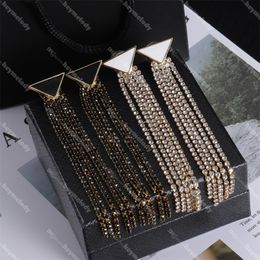 Sparkle diamanten hanger oorbellen kristallen hoepel oorbellen ontwerper zwarte kristallen oorbellen met doos
