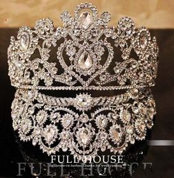 Étincelle luxueuse Junoesque couronnes de concours de mariée strass couronnes de mariée bijoux diadèmes accessoires de cheveux diadèmes de mariée brillants9000117