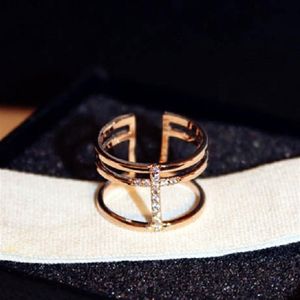 Bague de luxe en diamant et zircone pour femmes et filles, anneau de styliste de luxe, ouvert et réglable, bijoux 250K