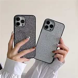 Sparkle -telefoonhoesjes voor iPhone 14 13 12 11 Pro Max Slim Full Protective Soft Soft Bumper Glitter Back Cover schokbestendig