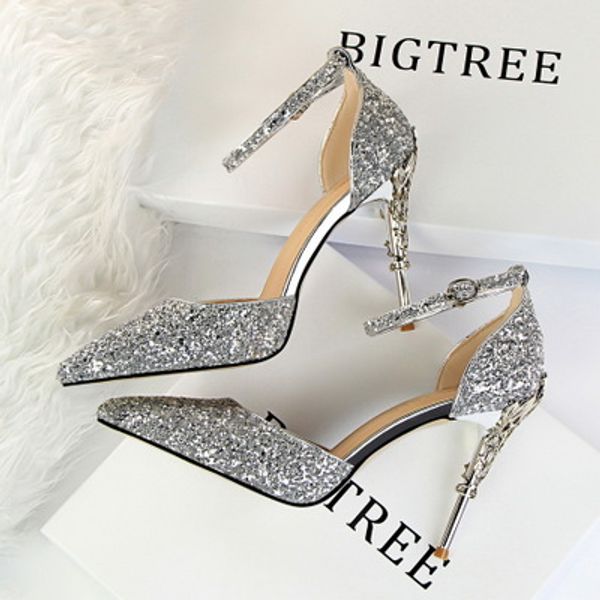 Chaussures de créateur scintillantes pour femmes, chaussures de mariée confortables, sandales à talons hauts pour soirée de mariage, bal de promo, Wear2629