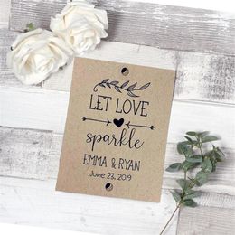 Sparkler Tags Sparkler Adieu Cartes rustiques Let Love Sparkle Étiquettes personnalisées Wedding1250C