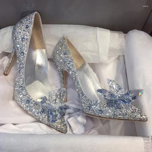 Vestido brillante 798, zapatos de cristal, tacones altos para mujer, principios de primavera 2024, boca poco profunda, tacón de aguja puntiagudo, boda, 75615