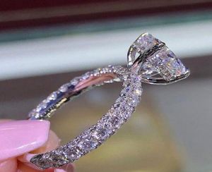 Sparkling 925 Sterling Ring Silver en 14k Gold rempli blanc bleu sapphir diamant Engagement Bridal Wedding Band Bijoux4931055