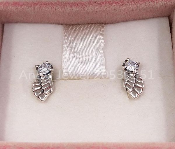 Boucles d'oreilles étincelantes d'ange angel authentique 925 STERLING Silver Studs s'adapte à des poteaux de style européen bijoux Andy Jewel 298501C018032084