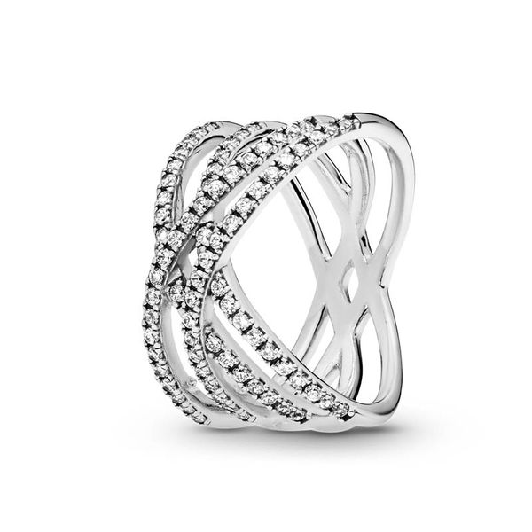 Sparkling Cosmic Line RING pour Pandora Bijoux de fête de mode en argent sterling authentique pour femmes filles CZ Diamond Girlfriend Gift Rings avec boîte d'origine