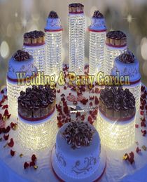 Sparkling Crystal Clear Garland Chandelier Mariage Cake Stand Birthday Party Fournitures pour la table centrale de table6039274