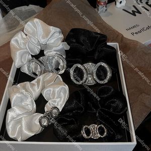 Bandes de caoutchouc avec lettres en diamant scintillant pour femmes, anneaux de cheveux, cercle du gros intestin, cordes de tête