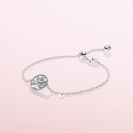 Sparkling Family Tree Slider Bracelet Authentieke Sterling Silver Women Girls Party Sieraden met originele doos voor Pandora Handketen Verstelbare maat armbanden