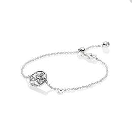 Sparkling Family Tree Slider Bracelet pour Pandora Authentique Sterling Silver Hand Chain designer Jewelry For Women Sisters Gift Party bracelet avec Original Box Set