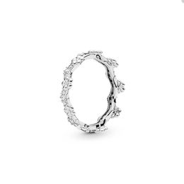 Sparkling Flower Crown Ring para Pandora 925 Sterling Silver Party Jewelry Anillos de diseñador para mujeres Sisters Gift Crystal diamond Anillo espumoso con caja original