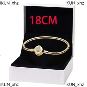 Pulseras con dijes dorados brillantes para Pandoras Crown O Pulsera de cadena de serpiente Conjunto de joyería de diseño para mujeres Pulsera Pandoras de boda 388