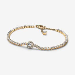 Sparkling Halo Tennis Charm Bracelet Damesjuwelen Gift DIY Fit Pandora Style Accessoires