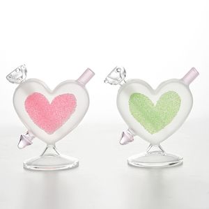 Sparkling Heart Bong Lover Shape Hookahs Heart Traveller Waterpijp met kleurrijk ontwerp Wordt geleverd met rookkom