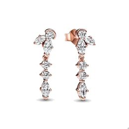 Sprankelende Herbarium Cluster Drop Oorbellen voor Pandora 18K Rose Gold Wedding Earring Set designer Sieraden Voor Vrouwen Diamond Luxe oorbel met originele doos