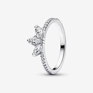 Sparkling Herbarium -clusterring voor Pandora Authentieke Sterling Silver Wedding Rings Designer sieraden voor vrouwen Crystal Diamond Wedding Ring met originele doos