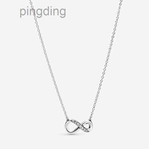 Sparkling Infinity hanger ketting voor echte sterling sier bruiloft sieraden voor vrouwen vriendin cadeau cz diamant designer kettingen met