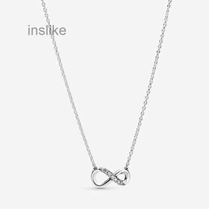 Sparkling Infinity hanger ketting voor echte sterling sier bruiloft sieraden voor vrouwen vriendin cadeau cz diamant designer kettingen met