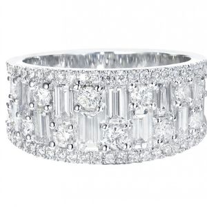 Sprankelende Luxe Sieraden 925 Sterling Zilver T Prinses Cut White Topaz CZ Diamond edelstenen Eternity New Women Wedding Bridal Ring Gift
