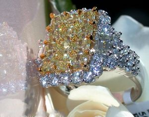Sprankelende Luxe Sieraden Promise Ring voor Vrouwen 925 Sterling Zilver Gevulde Volledige CZ Crystal Party Bruiloft Engagment Band Finger Rings Gift