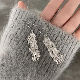 Sprankelende natuur bladeren Tassel Style oorbellen Instagram Bright metalen oorbellen met tarweoren en hoogwaardige sieraden