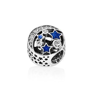 Sparkling Night Sky Charme met originele doos voor Pandora Sterling Silver Bangle armband Women Girls Sieraden Making Accessoires Blue Charms Set